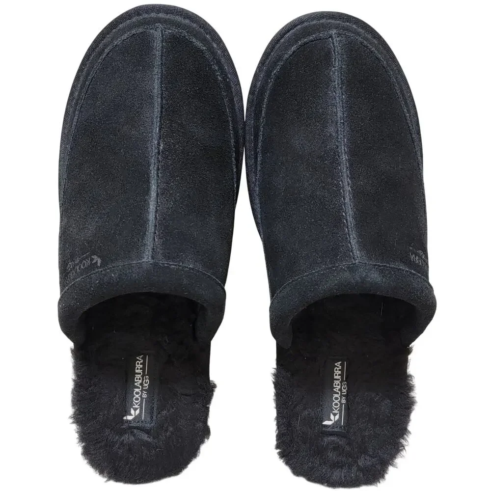 Koolaburra by UGG Men Bordon Scuff Mule Slippers Size US 9 Black Suede